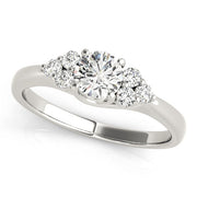 Noble Cluster Sides Round Diamond Engagement Ring in 10K/14K gold and platinum with certified lab-grown or natural diamonds