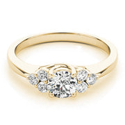 Noble Cluster Sides Round Diamond Engagement Ring in 10K/14K gold and platinum with certified lab-grown or natural diamonds