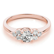Noble Cluster Sides Round Diamond Engagement Ring in 10K/14K gold and platinum with certified lab-grown or natural diamonds