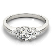 Noble Cluster Sides Round Diamond Engagement Ring in 10K/14K gold and platinum with certified lab-grown or natural diamonds