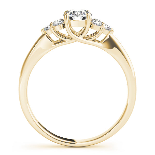 Noble Cluster Sides Round Diamond Engagement Ring in 10K/14K gold and platinum with certified lab-grown or natural diamonds