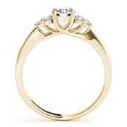 Noble Cluster Sides Round Diamond Engagement Ring in 10K/14K gold and platinum with certified lab-grown or natural diamonds
