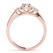 Noble Cluster Sides Round Diamond Engagement Ring in 10K/14K gold and platinum with certified lab-grown or natural diamonds