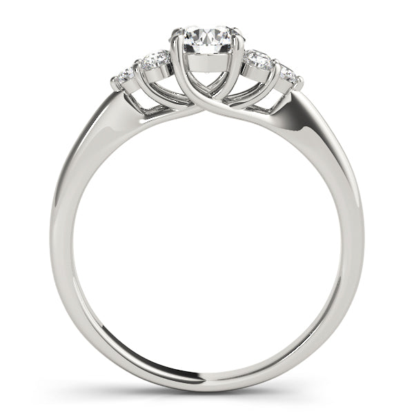 Noble Cluster Sides Round Diamond Engagement Ring in 10K/14K gold and platinum with certified lab-grown or natural diamonds