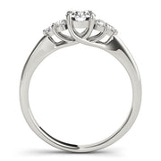 Noble Cluster Sides Round Diamond Engagement Ring in 10K/14K gold and platinum with certified lab-grown or natural diamonds