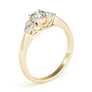 Noble Cluster Sides Round Diamond Engagement Ring in 10K/14K gold and platinum with certified lab-grown or natural diamonds