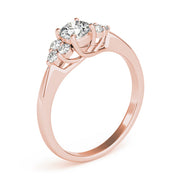 Noble Cluster Sides Round Diamond Engagement Ring in 10K/14K gold and platinum with certified lab-grown or natural diamonds