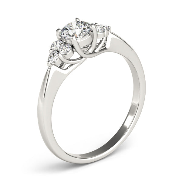 Noble Cluster Sides Round Diamond Engagement Ring in 10K/14K gold and platinum with certified lab-grown or natural diamonds