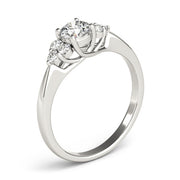 Noble Cluster Sides Round Diamond Engagement Ring in 10K/14K gold and platinum with certified lab-grown or natural diamonds