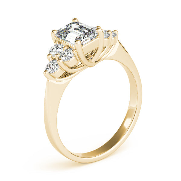 Classic Color Rings Emerald Diamond Engagement Ring in 10K/14K gold and platinum with certified lab-grown or natural diamonds