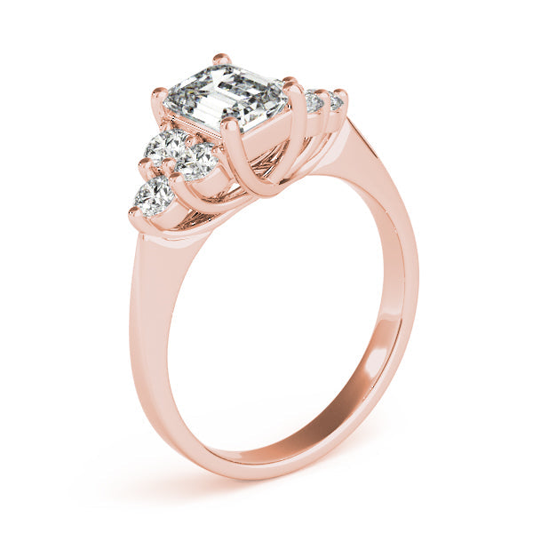 Classic Color Rings Emerald Diamond Engagement Ring in 10K/14K gold and platinum with certified lab-grown or natural diamonds