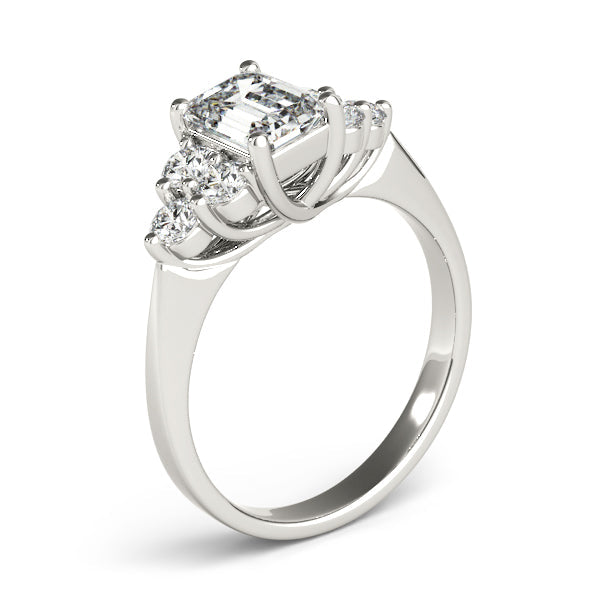 Classic Color Rings Emerald Diamond Engagement Ring in 10K/14K gold and platinum with certified lab-grown or natural diamonds