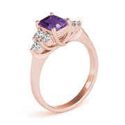 Classic Color Rings Emerald Diamond Engagement Ring in 10K/14K gold and platinum with certified lab-grown or natural diamonds