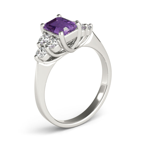 Classic Color Rings Emerald Diamond Engagement Ring in 10K/14K gold and platinum with certified lab-grown or natural diamonds