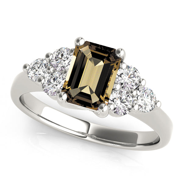 Classic Color Rings Emerald Diamond Engagement Ring in 10K/14K gold and platinum with certified lab-grown or natural diamonds