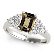 Classic Color Rings Emerald Diamond Engagement Ring in 10K/14K gold and platinum with certified lab-grown or natural diamonds