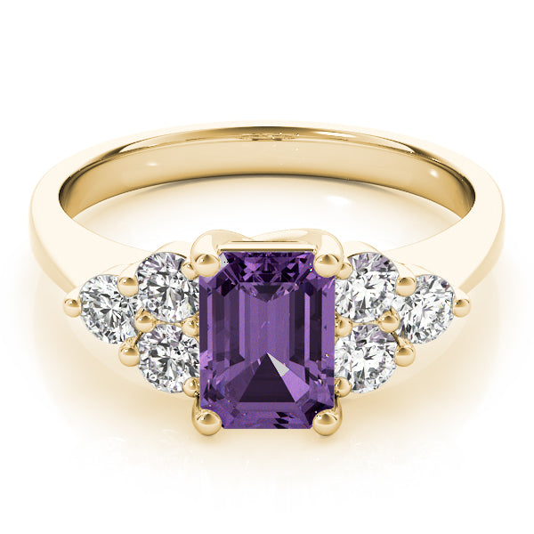 Classic Color Rings Emerald Diamond Engagement Ring in 10K/14K gold and platinum with certified lab-grown or natural diamonds