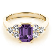 Classic Color Rings Emerald Diamond Engagement Ring in 10K/14K gold and platinum with certified lab-grown or natural diamonds