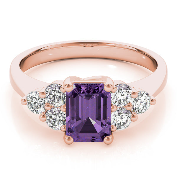 Classic Color Rings Emerald Diamond Engagement Ring in 10K/14K gold and platinum with certified lab-grown or natural diamonds