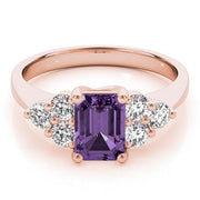 Classic Color Rings Emerald Diamond Engagement Ring in 10K/14K gold and platinum with certified lab-grown or natural diamonds