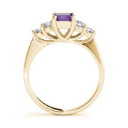 Classic Color Rings Emerald Diamond Engagement Ring in 10K/14K gold and platinum with certified lab-grown or natural diamonds