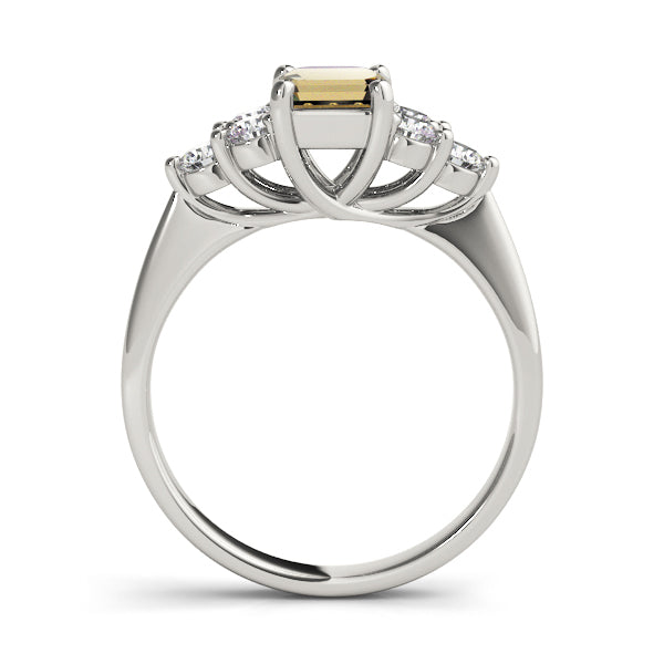 Classic Color Rings Emerald Diamond Engagement Ring in 10K/14K gold and platinum with certified lab-grown or natural diamonds