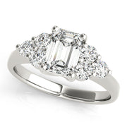 Classic Color Rings Emerald Diamond Engagement Ring in 10K/14K gold and platinum with certified lab-grown or natural diamonds