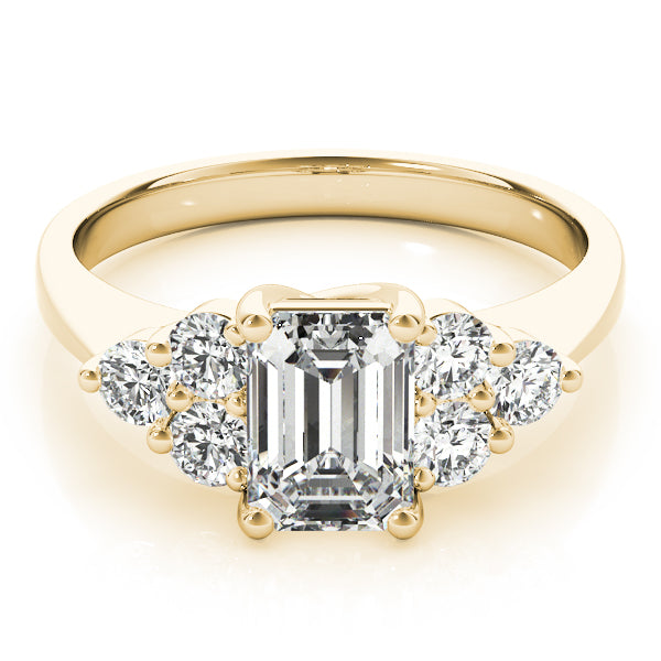 Classic Color Rings Emerald Diamond Engagement Ring in 10K/14K gold and platinum with certified lab-grown or natural diamonds