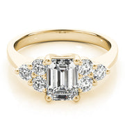Classic Color Rings Emerald Diamond Engagement Ring in 10K/14K gold and platinum with certified lab-grown or natural diamonds