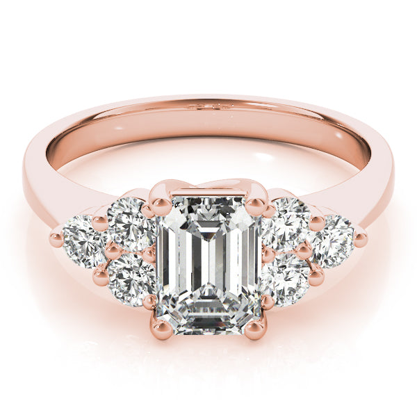 Classic Color Rings Emerald Diamond Engagement Ring in 10K/14K gold and platinum with certified lab-grown or natural diamonds