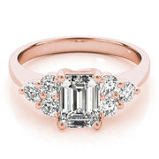 Classic Color Rings Emerald Diamond Engagement Ring in 10K/14K gold and platinum with certified lab-grown or natural diamonds