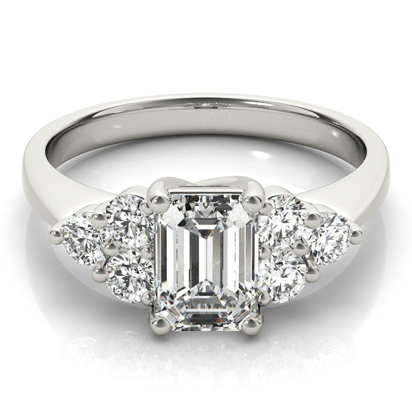Classic Color Rings Emerald Diamond Engagement Ring in 10K/14K gold and platinum with certified lab-grown or natural diamonds