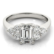 Classic Color Rings Emerald Diamond Engagement Ring in 10K/14K gold and platinum with certified lab-grown or natural diamonds