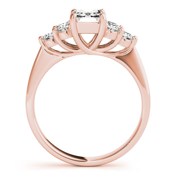 Classic Color Rings Emerald Diamond Engagement Ring in 10K/14K gold and platinum with certified lab-grown or natural diamonds