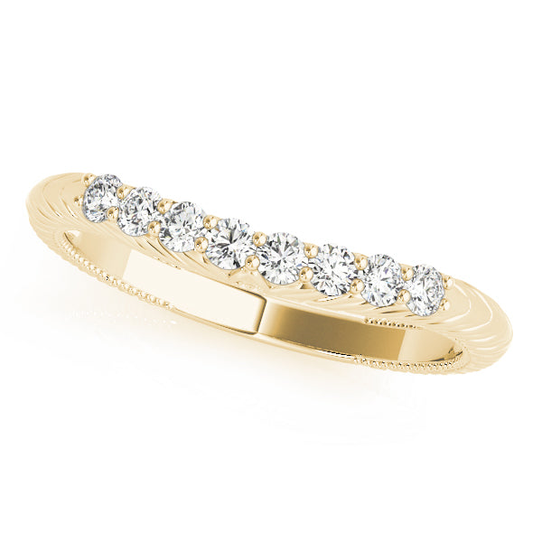 Vintage-Inspired Curved Half Eternity Ring in 10K/14K gold and platinum with certified lab-grown or natural diamonds