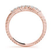Vintage-Inspired Curved Half Eternity Ring in Gold & Platinum