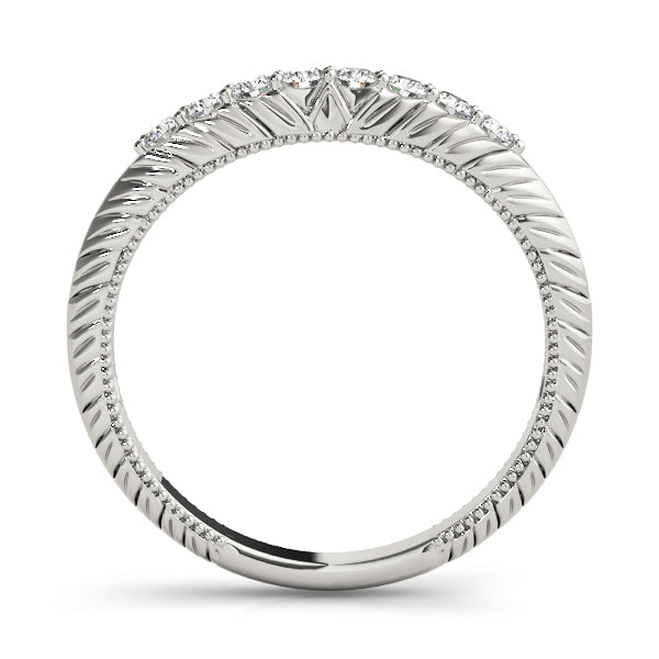 Vintage-Inspired Curved Half Eternity Ring in Gold & Platinum
