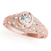 Heirloom Antique Round Diamond Engagement Ring in 10K/14K gold and platinum with certified lab-grown or natural diamonds