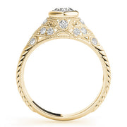 Heirloom Antique Round Diamond Engagement Ring in 10K/14K gold and platinum with certified lab-grown or natural diamonds