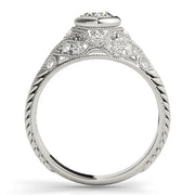 Heirloom Antique Round Diamond Engagement Ring in 10K/14K gold and platinum with certified lab-grown or natural diamonds