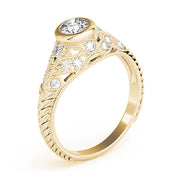 Heirloom Antique Round Diamond Engagement Ring in 10K/14K gold and platinum with certified lab-grown or natural diamonds