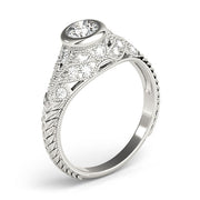 Heirloom Antique Round Diamond Engagement Ring in 10K/14K gold and platinum with certified lab-grown or natural diamonds