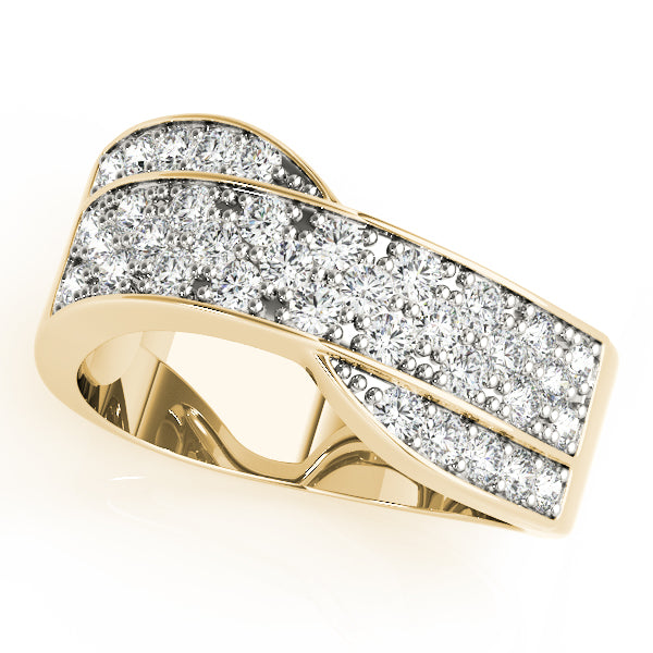 Diamond Bands Half Eternity Ring in 10K/14K gold and platinum with certified lab-grown or natural diamonds