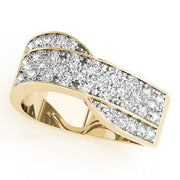 Diamond Bands Half Eternity Ring in 10K/14K gold and platinum with certified lab-grown or natural diamonds