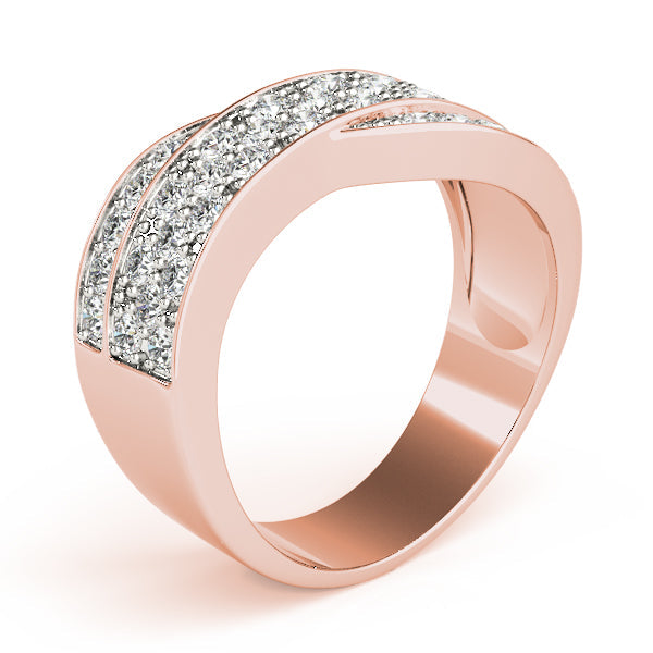 Diamond Bands Half Eternity Ring in Gold & Platinum