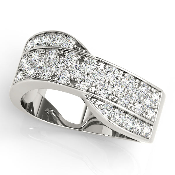 Diamond Bands Half Eternity Ring in Gold & Platinum