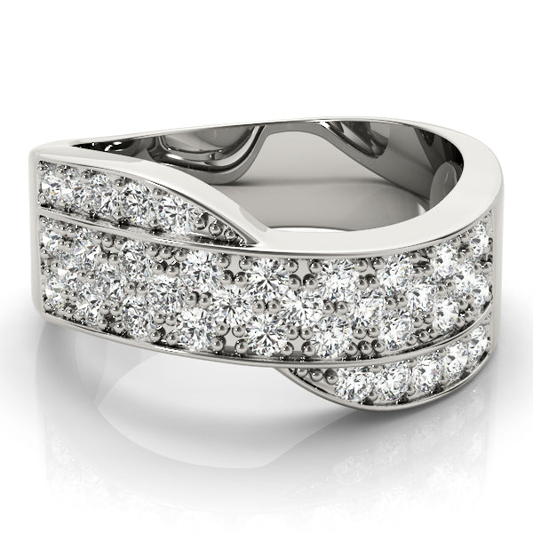 Diamond Bands Half Eternity Ring in Gold & Platinum