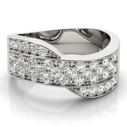 Diamond Bands Half Eternity Ring in Gold & Platinum