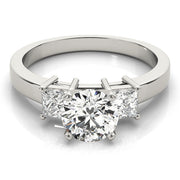Refined Three-Stone Princess Diamond Engagement Ring in 10K/14K gold and platinum with certified lab-grown or natural diamonds