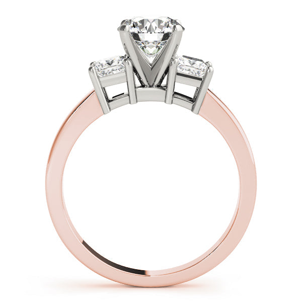 Refined Three-Stone Princess Diamond Engagement Ring in 10K/14K gold and platinum with certified lab-grown or natural diamonds